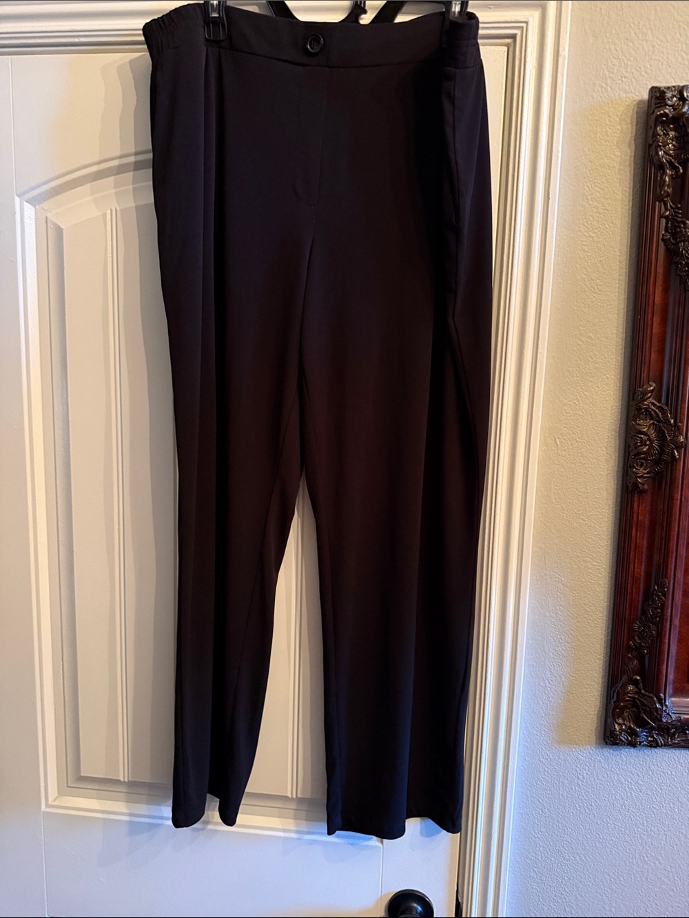 Susan Graver Black Straight-Leg stretchy Dress Pants